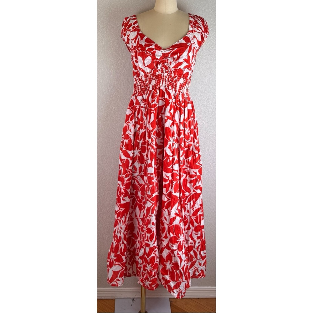 Meadow Rhodes Women’s Red/white Floral Maxi Dress Large - Picture 7 of 11